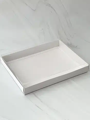 Универсальная коробка с прозрачной крышкой 26х21х3 см., белая — изображение 2